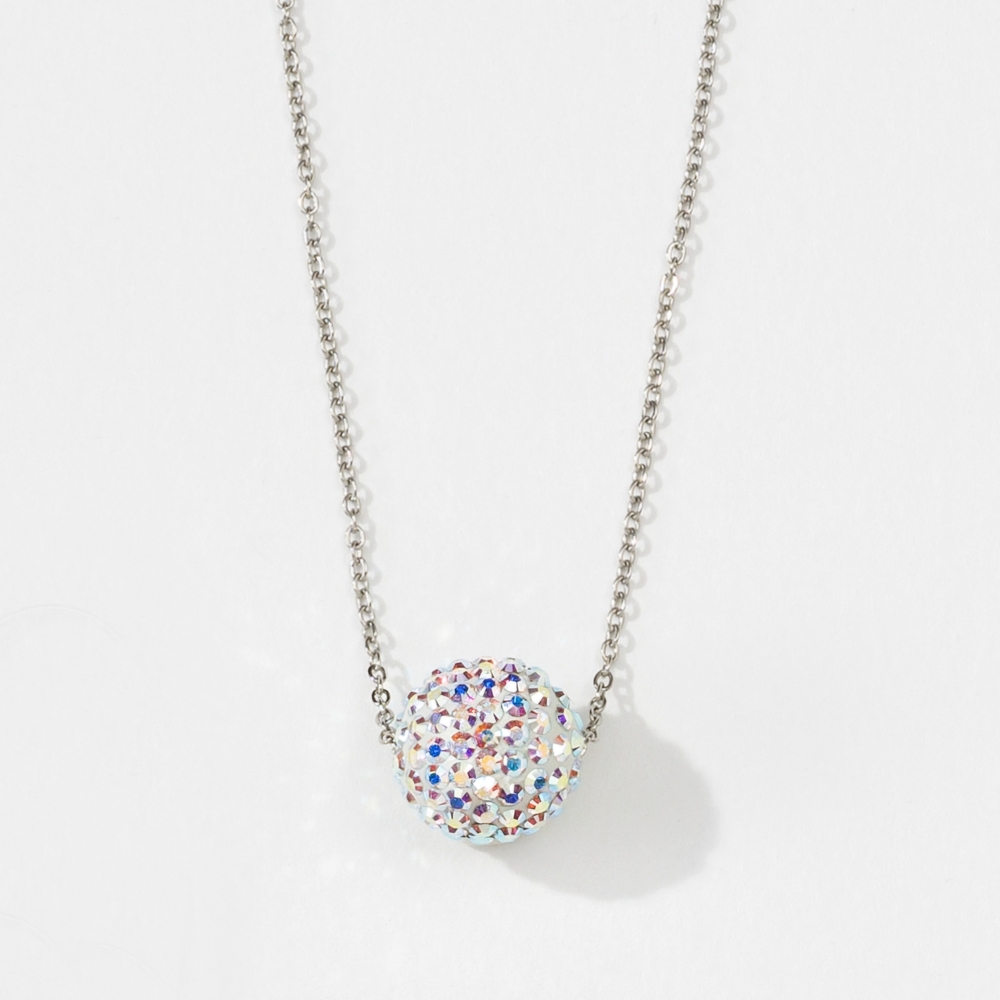 Touchstone Crystal Aurore Boreale Pavé Ball Necklace
